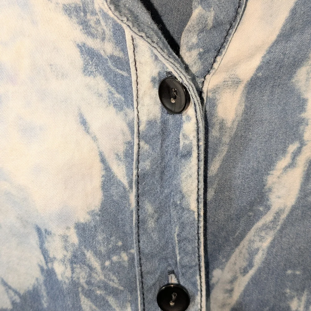 Kroix Denim Lightweight Bleached Tie Dyed Shirtdress M - Picture 7 of 11